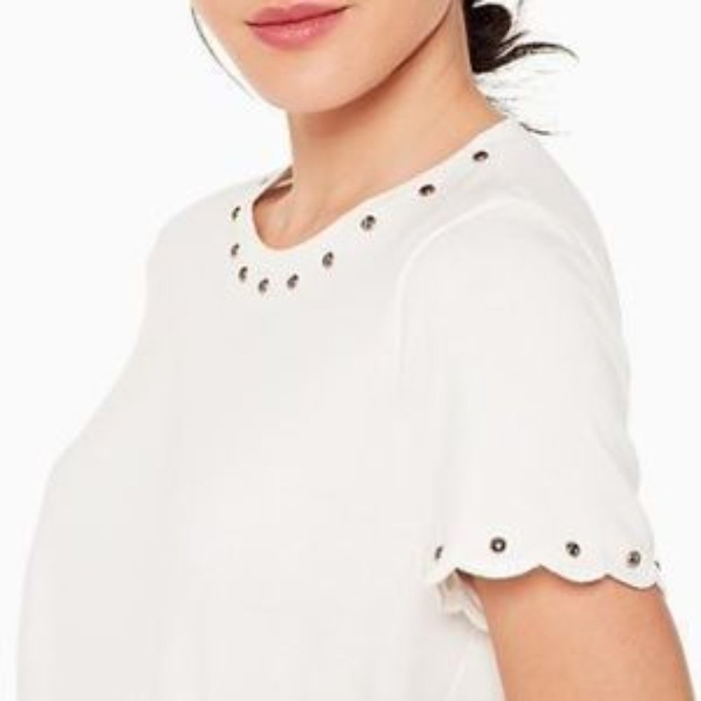 Kate Spade New York Flirty Bead Detail Tshirt Blouse Top XL